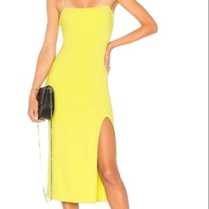 Revolve Lovers and Friends Skylar Midi Dress in Lemon